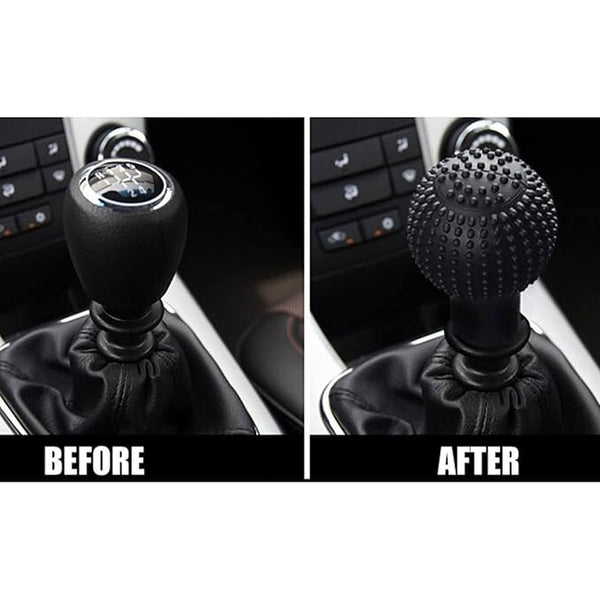 Car Silicone 5 Speed ROUND Gear Stick Shift Knob Boots Cover Universal Nonslip Protector-Beige