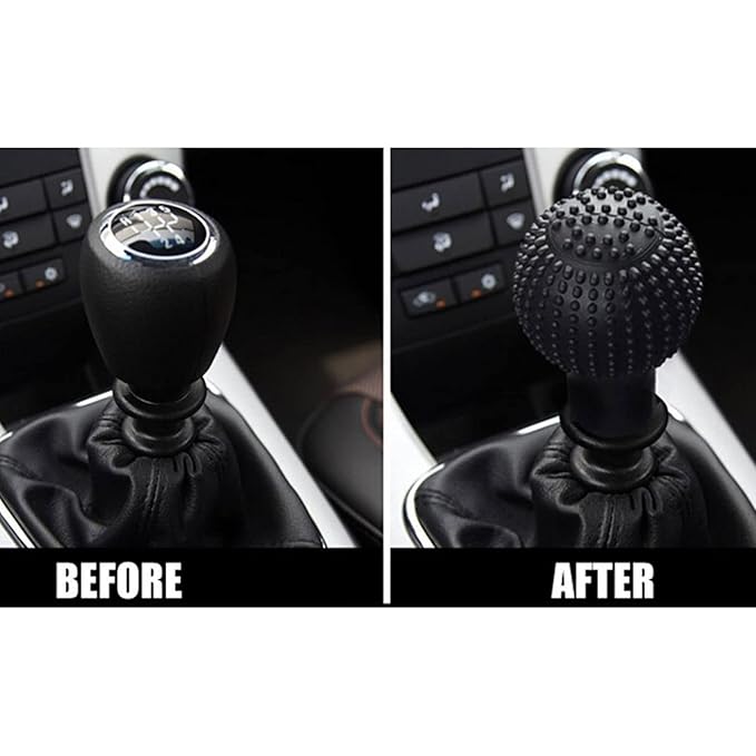 Car Silicone 5 Speed ROUND Gear Stick Shift Knob Boots Cover Universal Nonslip Protector-Beige