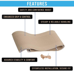 Universal Car PU Leatherite Steering Cover Sewable (Pack of 1 with Sewing Needle And Thread)