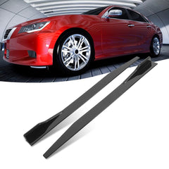 2pcs 120cm/47.2in Universal Car Side Skirt Splitter Lip Winglet Diffuser Glossy Black