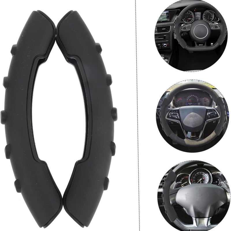 Universal ABS Style Car Steering Wheel Booster Cover Non-Slip 2pcs Left & Right Side