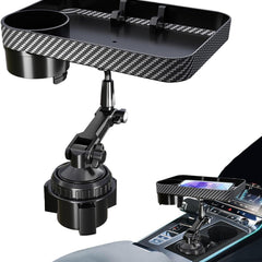Adjustable 2 in 1 Car Cup Holder Phone Mount And Detachable Food Tray Heavy Duty Cup Holder Expander for Cars & Trucks