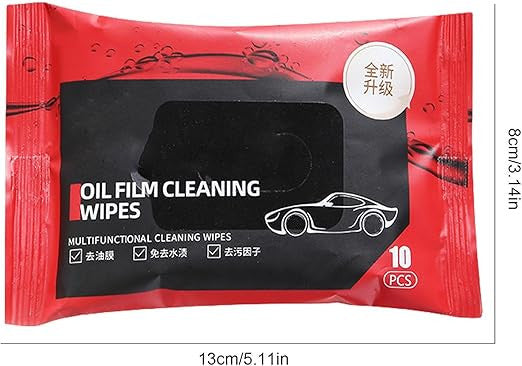 Car Glass Oil Film & Leather Cleaning Wipes High Clarity Windshield Restorer & Multi-Surface Cleaner Interior & Exterior Wipes