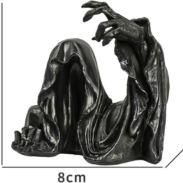 Grim Reaper Rocking Chair Figurine Cute Gothic Mini Statue For Car Dashboard Bookshelf, Desk & Home Decor Funny Resin Shelf Sitter  Gothic Decoration