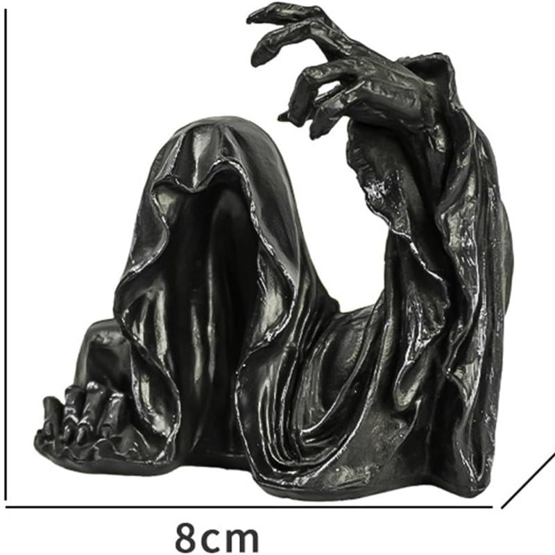 Grim Reaper Rocking Chair Figurine Cute Gothic Mini Statue For Car Dashboard Bookshelf, Desk & Home Decor Funny Resin Shelf Sitter  Gothic Decoration