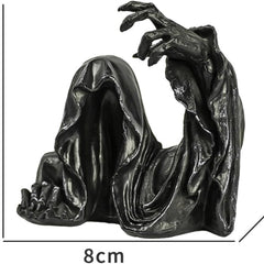 Grim Reaper Rocking Chair Figurine Cute Gothic Mini Statue For Car Dashboard Bookshelf, Desk & Home Decor Funny Resin Shelf Sitter  Gothic Decoration
