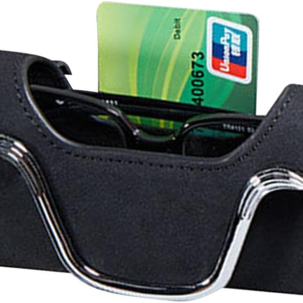 Sunglasses Holder for Car Visor Magnetic Vehicle Glasses Hanger with Clip Leather Auto Interior Eyeglasses Storage Case Accessories Universal for SUV