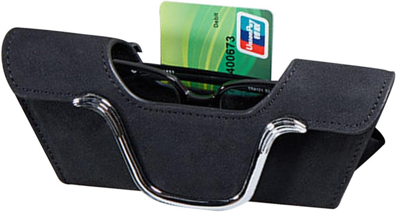 Sunglasses Holder for Car Visor Magnetic Vehicle Glasses Hanger with Clip Leather Auto Interior Eyeglasses Storage Case Accessories Universal for SUV
