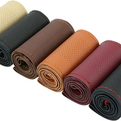 Universal Car PU Leatherite Steering Cover Sewable (Pack of 1 with Sewing Needle And Thread)