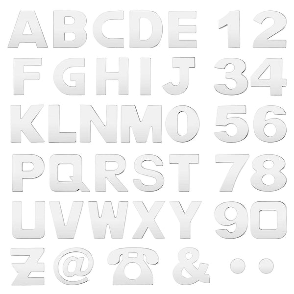 200 Pieces Chrome Car Emblem Sticker Alphabet Letter Number Symbol Decal