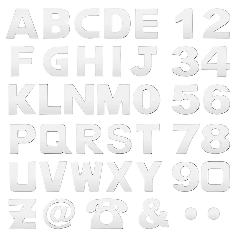 200 Pieces Chrome Car Emblem Sticker Alphabet Letter Number Symbol Decal