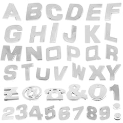 200 Pieces Chrome Car Emblem Sticker Alphabet Letter Number Symbol Decal