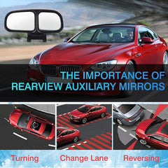 2pcs 3R-028 Car Rear View Blind Spot Parking Mirror Adjustable 360 Degree Wide Angle, Rear View Mirror Mounted Type