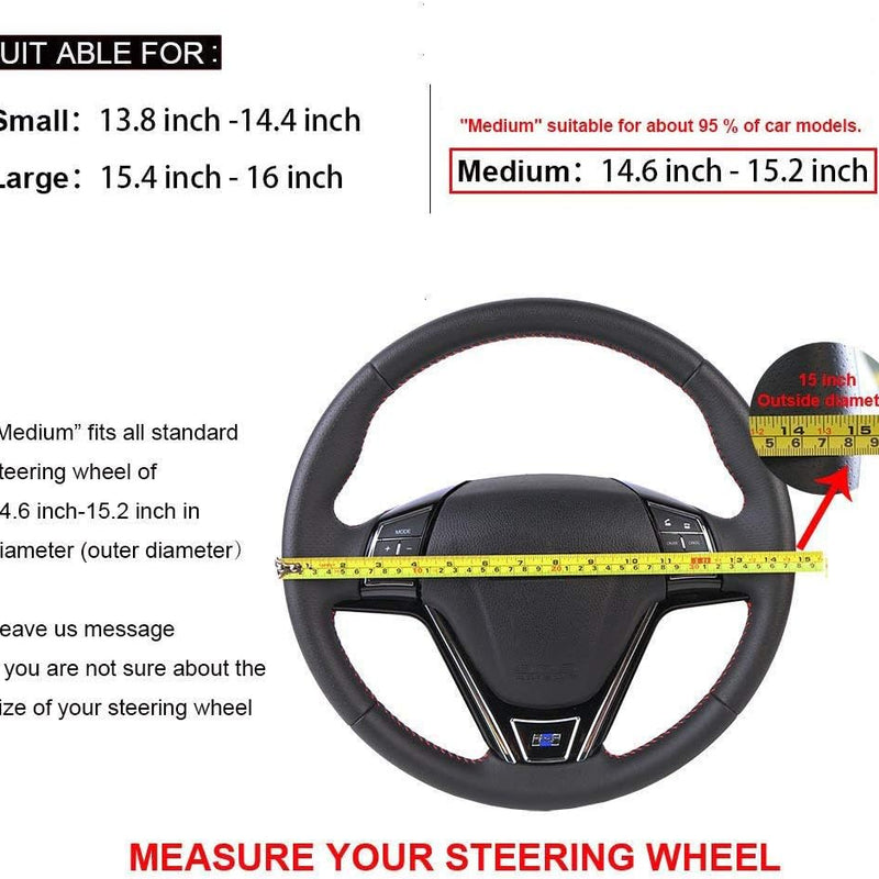 Universal Car PU Leatherite Steering Cover Sewable (Pack of 1 with Sewing Needle And Thread)