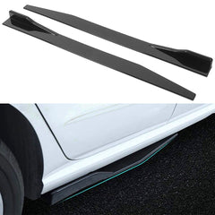 2pcs 120cm/47.2in Universal Car Side Skirt Splitter Lip Winglet Diffuser Glossy Black
