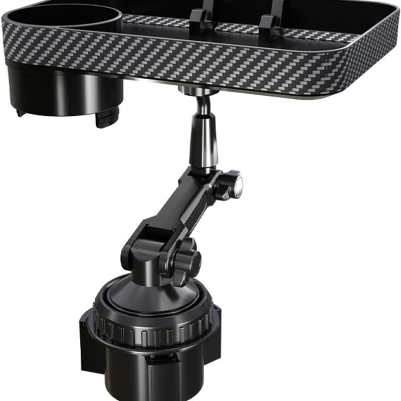 Adjustable 2 in 1 Car Cup Holder Phone Mount And Detachable Food Tray Heavy Duty Cup Holder Expander for Cars & Trucks