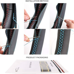 Universal Car PU Leatherite Steering Cover Sewable (Pack of 1 with Sewing Needle And Thread)