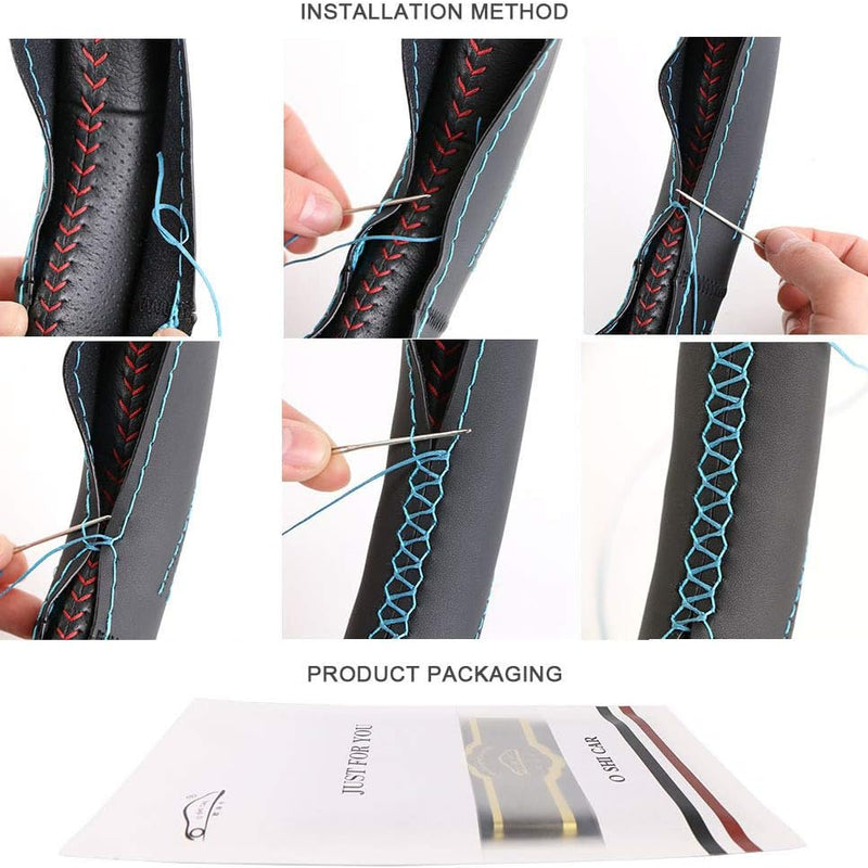Universal Car PU Leatherite Steering Cover Sewable (Pack of 1 with Sewing Needle And Thread)