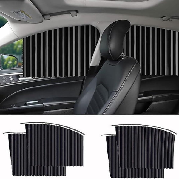 4 Pack Slidable Car Side Window Sun Shades Privacy Magnetic Curtains