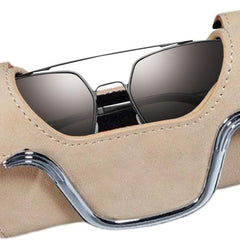 Sunglasses Holder for Car Visor Magnetic Vehicle Glasses Hanger with Clip Leather Auto Interior Eyeglasses Storage Case Accessories Universal for SUV