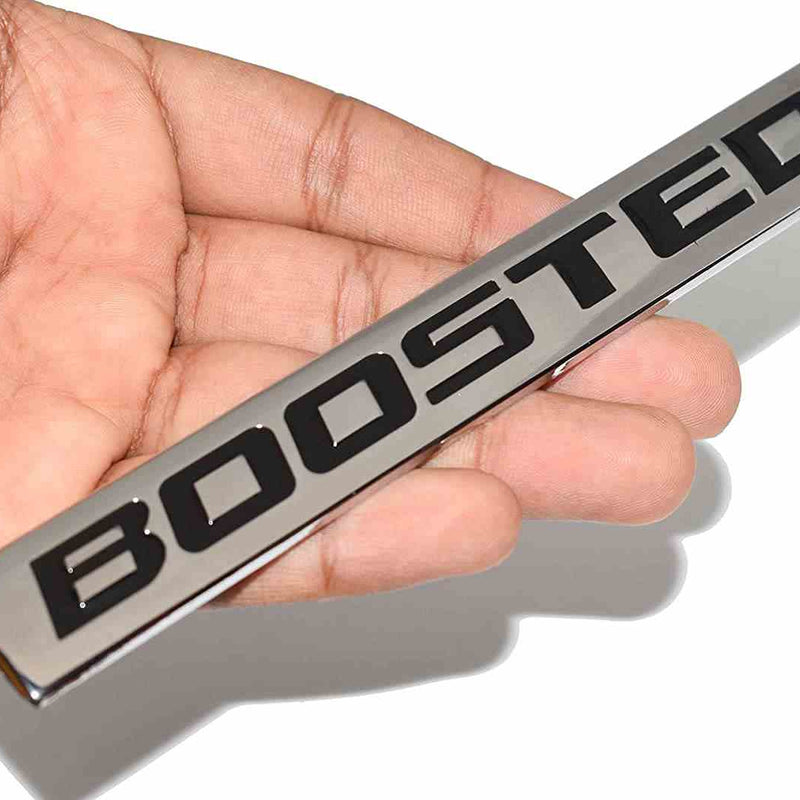 1pcs Chrome Black BOOSTED 3D Metal Car Sticker Emblem Badge Car Bike Decorative
