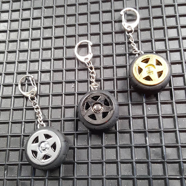 Car Creative Hot Auto Part Model Wheel Rim Tyre Keychain Keyring Key Chain Ring Keyfob