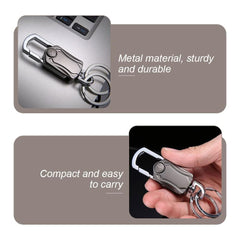 5 In 1 Multifunction Car Metal Keychain 360° Rotating Spinner, Bottle Opener & Phone Holder Key Ring