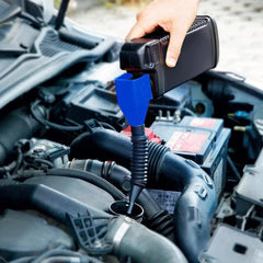 Car Universal Fuel Funnel With Hose & Filter Anti Spill Liquid Transfer Tool
