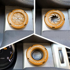 Car Push Start Button Cover Zinc Alloy Engine Start Stop Protector With Flip Design