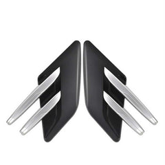 2pcs Black Chrome Car Fender Side Vents Compatible Decorative Air Flow Intake For Exterior Parts in ABS