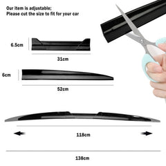 3PCS Black Universal Car Rear Trunk Wing Lip Trim Spoiler Tail Trunk Roof