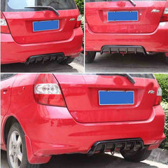 6Fin Universal Lower Rear Body Bumper Lip Diffuser Shark Fin Spoiler Gloss Black (26