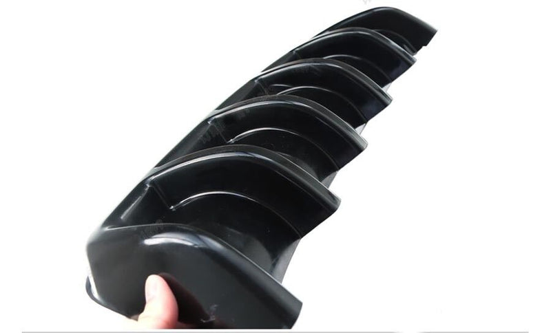 6Fin Universal Lower Rear Body Bumper Lip Diffuser Shark Fin Spoiler Gloss Black (26