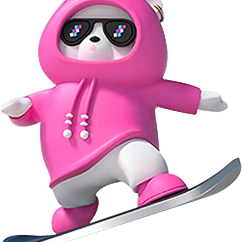 1 Pc Mix Color Skateboard Racing Bear Car Interior Dashboard Decoration Dynamic Ornament