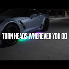 6PCS 4pcs x 60cm + 2pcs x 150cm 12V IP65 Bluetooth App Control Flowing Color RGB LED Strip Under Car Tube Underglow Underbody System Neon Light