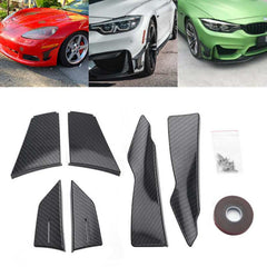 6Pcs Car Front Bumper Lip Splitter Fins Body Spoiler Canards Refit Gloss Black