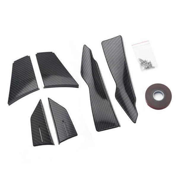 6Pcs Car Front Bumper Lip Splitter Fins Body Spoiler Canards Refit Gloss Black