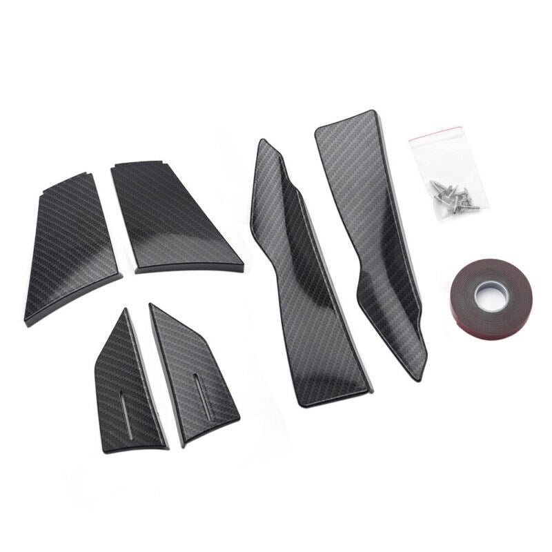 6Pcs Car Front Bumper Lip Splitter Fins Body Spoiler Canards Refit Gloss Black