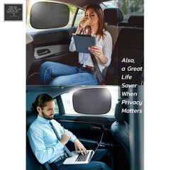 2pcs Polyester, Polypropylene Car Sun Shade for Side Windows (Black)