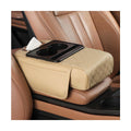Multifunctional Car Armrest Cushion, 5 In 1 Vehicle Centre Console Cover With 2 Storage Pockets, Cup Phone &amp; Phone Holder