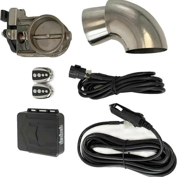 63mm Car End Pipes Exhaust Cut-off Valve Electronic Exhaust Valve With Remote Control Multi-angle Switch Automobile Vacuum Pump Exhaust