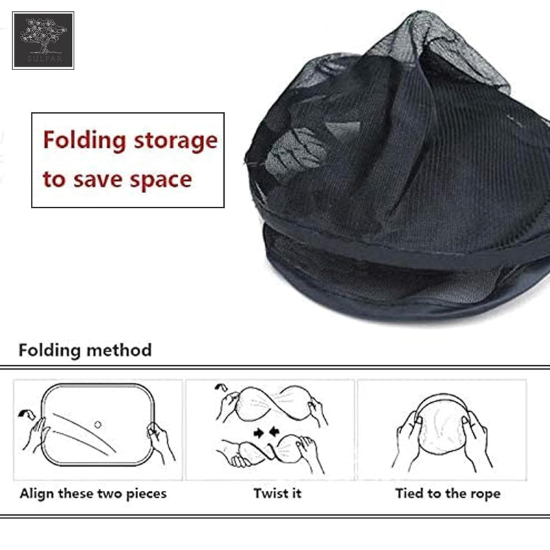 2pcs Polyester, Polypropylene Car Sun Shade for Side Windows (Black)