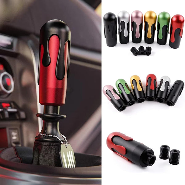 Ice Cream Stick Shift Knob with 3 Adapters Universal Aluminium Alloy Car Gear Shifter Knob Fit Most Automatic Manual Vehicles