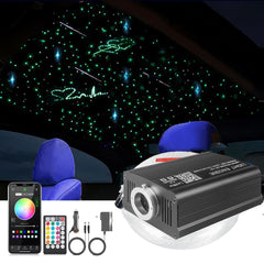 550* Fiber Optic RGBW LED Car Shooting Meteor Star Roof Headliner Light Kit 16W
