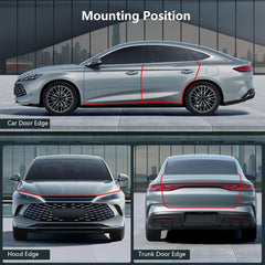 Car Door Edge Protector Strip, 5Mx10mm U-Shaped Flexible Rubber & Steel Exterior Accessories All - Noise Isolator, Car Door Guard, Anti-Scratch Vehicle Protection, All Models