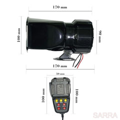 Car Siren Speaker,12V 50W 7 Tone Sound Car Siren Vehicle Horn with Mic PA Speaker