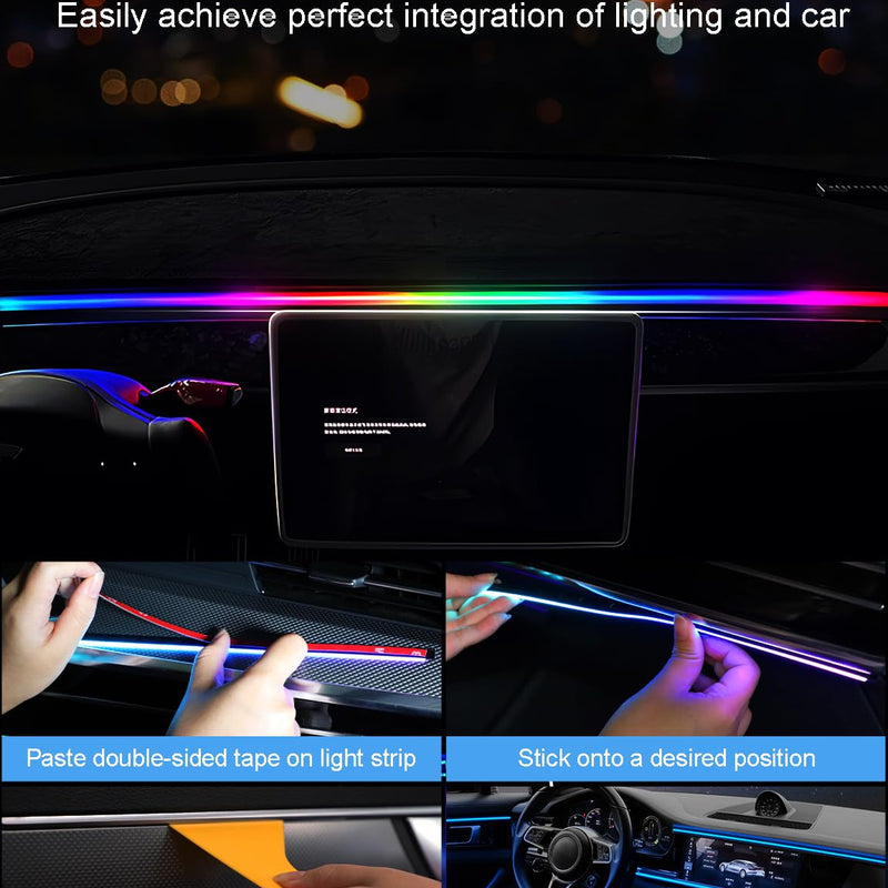 43 inches RGB Inside Car Lights, USB Car LED Lights with APP/Remote Control, 16 Millions Color Changing Ambient Lighting Kit, Car Lighting Accessories, Music USB Light Strip