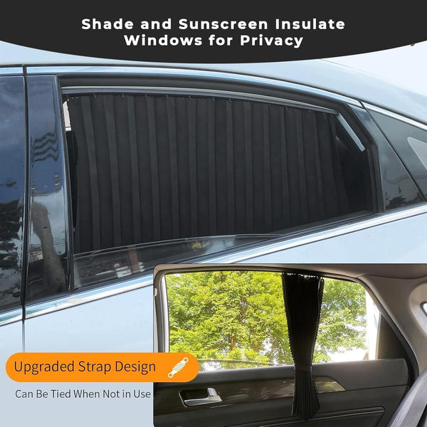4 Pack Slidable Car Side Window Sun Shades Privacy Magnetic Curtains