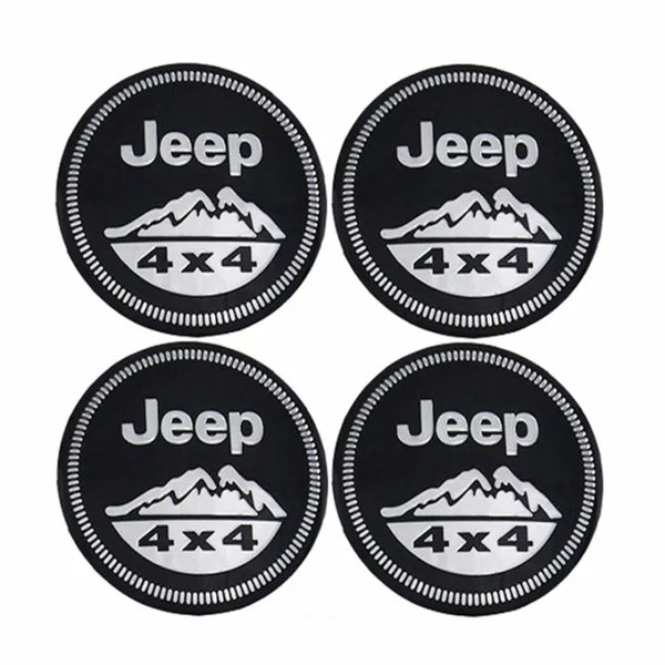 4pcs Jeep 4X4 Emblem Car Wheel Center Hub Cap Caps Badge Sticker Decal 60mm