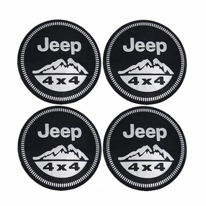 4pcs Jeep 4X4 Emblem Car Wheel Center Hub Cap Caps Badge Sticker Decal 60mm